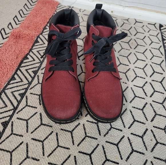 Dr. Martens Burgundy Combat Boots - Picture 2 of 15